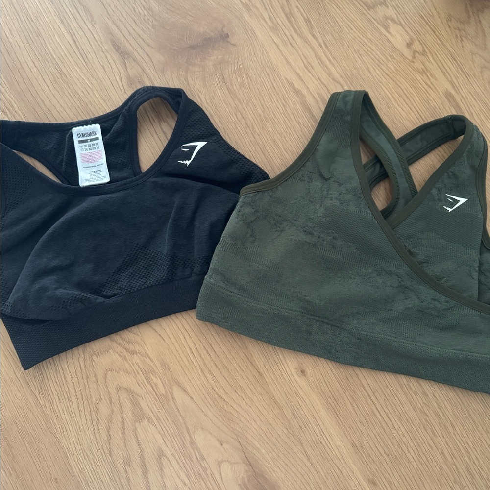 Gymshark Black and Olive Sports Bras